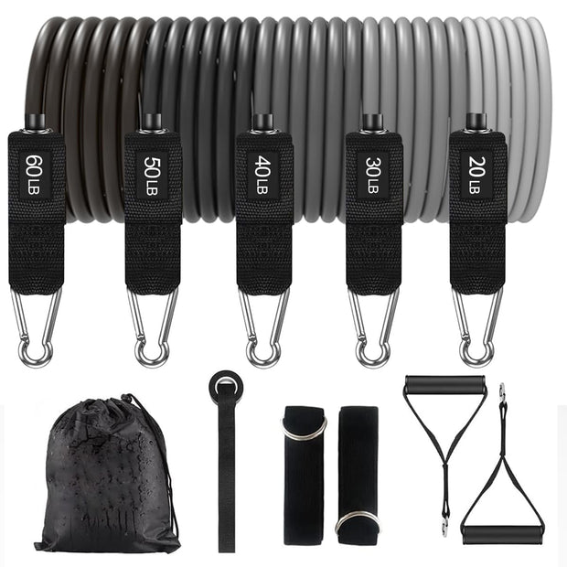 WHATAFIT Resistance Bands, Exercise Bands，Resistance Bands for Working Out, Work Out Bands with Handles for Men and Women Fitness, Strength Training Home Gym Equipment