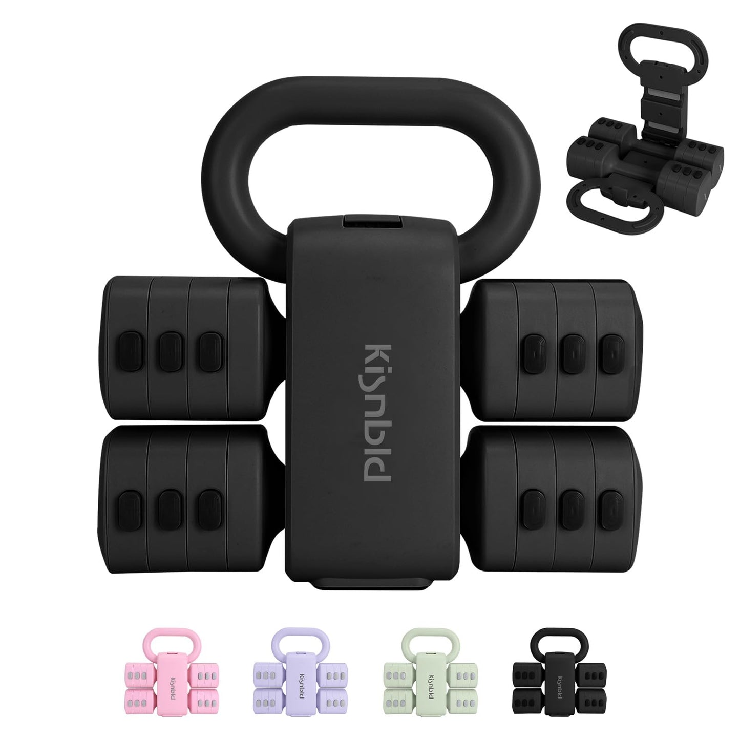 Adjustable Dumbbell Set of 2, 4 in 1 Free Weights Dumbbells Set for Women with Fast Adjustment, Each 2lb 3lb 4lb 5lb Hand Weights Set for Home Gym & Outdoor Exercise Training