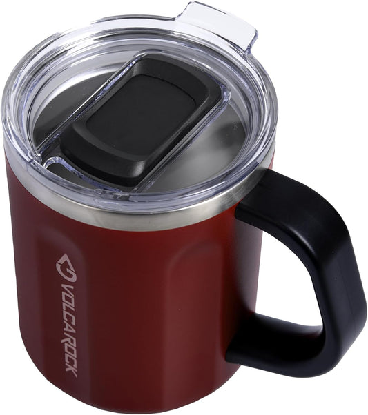 16oz Coffee Mug, Vacuum Insulated Camping Mug with Lid, Double Wall Stainless Steel Travel Tumbler Cup, Coffee Thermos Outdoor, Great for Any Beverage (Brick Red)