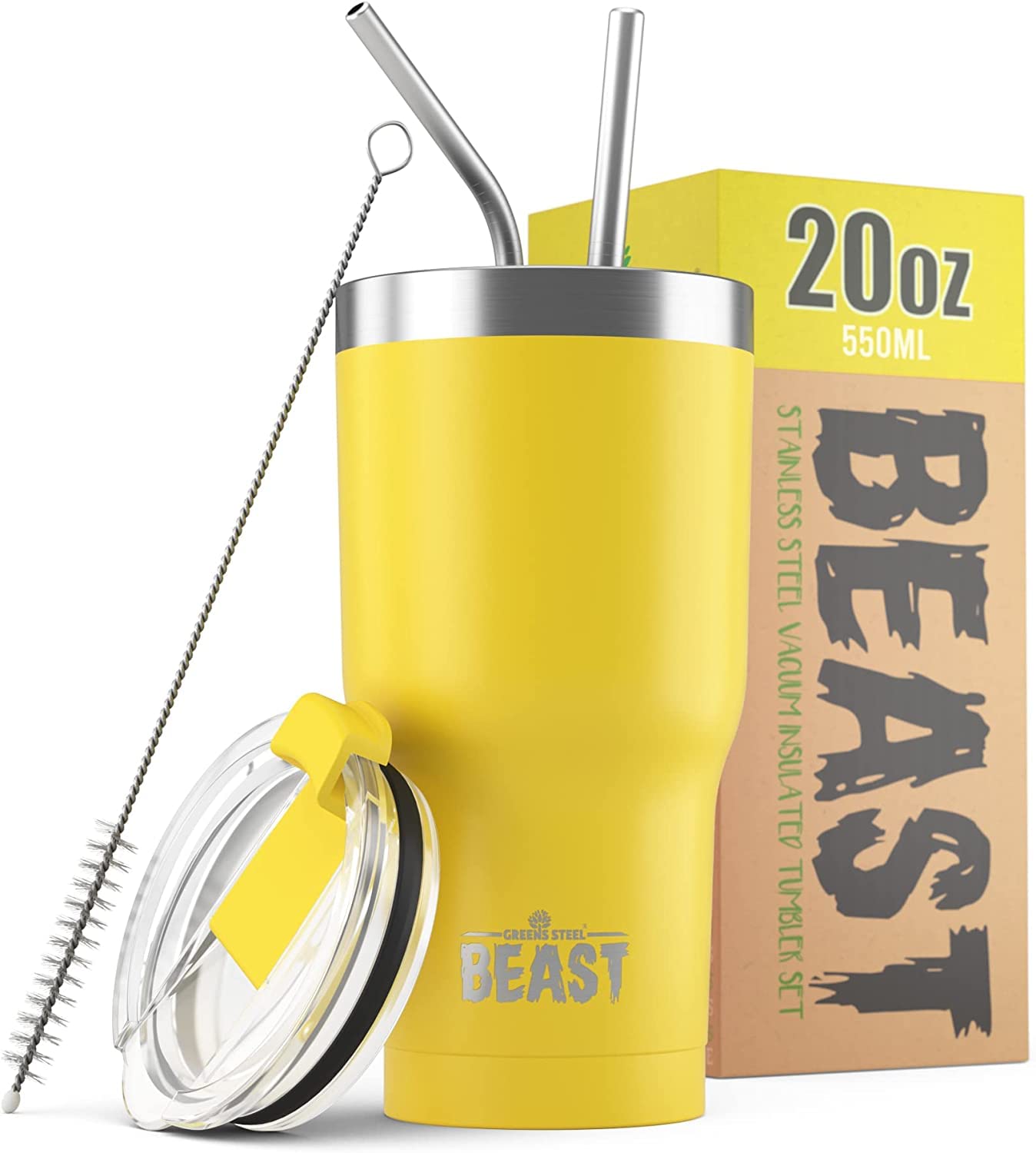 Beast 50 oz Tumbler Stainless Steel Vacuum Insulated Coffee Ice Cup Double Wall Travel Flask (Arctic White)
