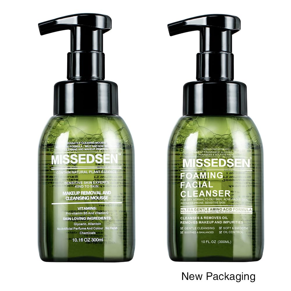 Face Wash for Acne, Oily & Sensitive Skin all Skin Types Oil Control and Hydrating Foaming cleanser No Fragrance/Dye/Soap (300ml/10oz)