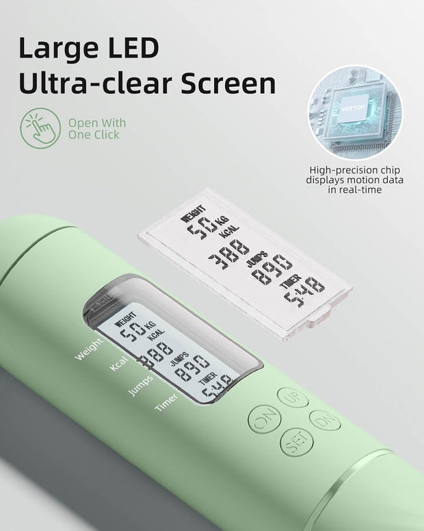 YOTTOY Skipping Ropes for Adults -Cordless Counter Jump Rope with Large Cordless Ball-Weighted Jump Rope for Women with LCD Display