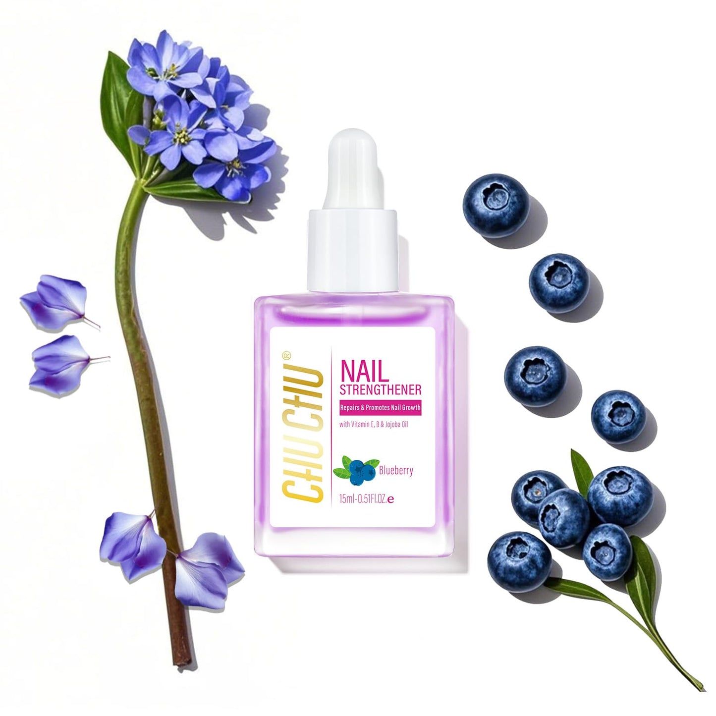 CHUCHU Nail Growth and Strengthener Oil for Cuticle - Pineapple Scent Cuticle Oil Repair Moisturizing Treatment - Natural Jojoba Vitamin B & E Nail Oil for Dry Cracked Nails