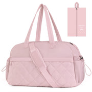 Quilted Puffer Duffle Bag for Women, Gym Bag Women, Ultra Lightweight Weekender Bags for Travel, Brown TILYMOL