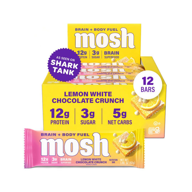MOSH Variety Pack Keto Protein Bars, High Fiber, Low Carb, Gluten Free, High Protein, Brain Healthy Snack with Ashwagandha, Lion's Mane, 15 Count