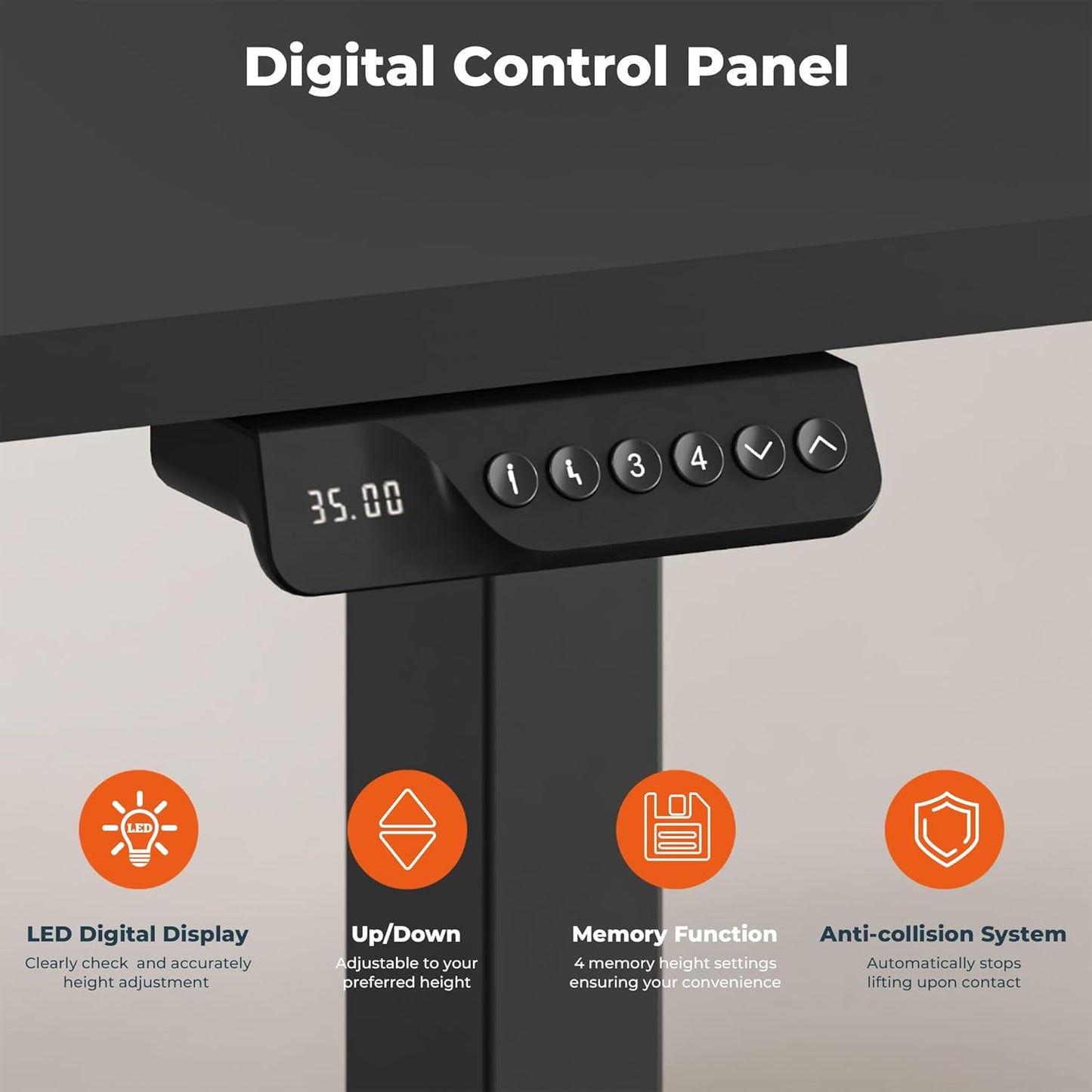 Dual Motor Standing Desk, Large Stand Up Desk, 71x31 Inches Electric Sit Stand Desk, 4 Memory Preset Adjustable Height Desk Home Office Desks(Black)
