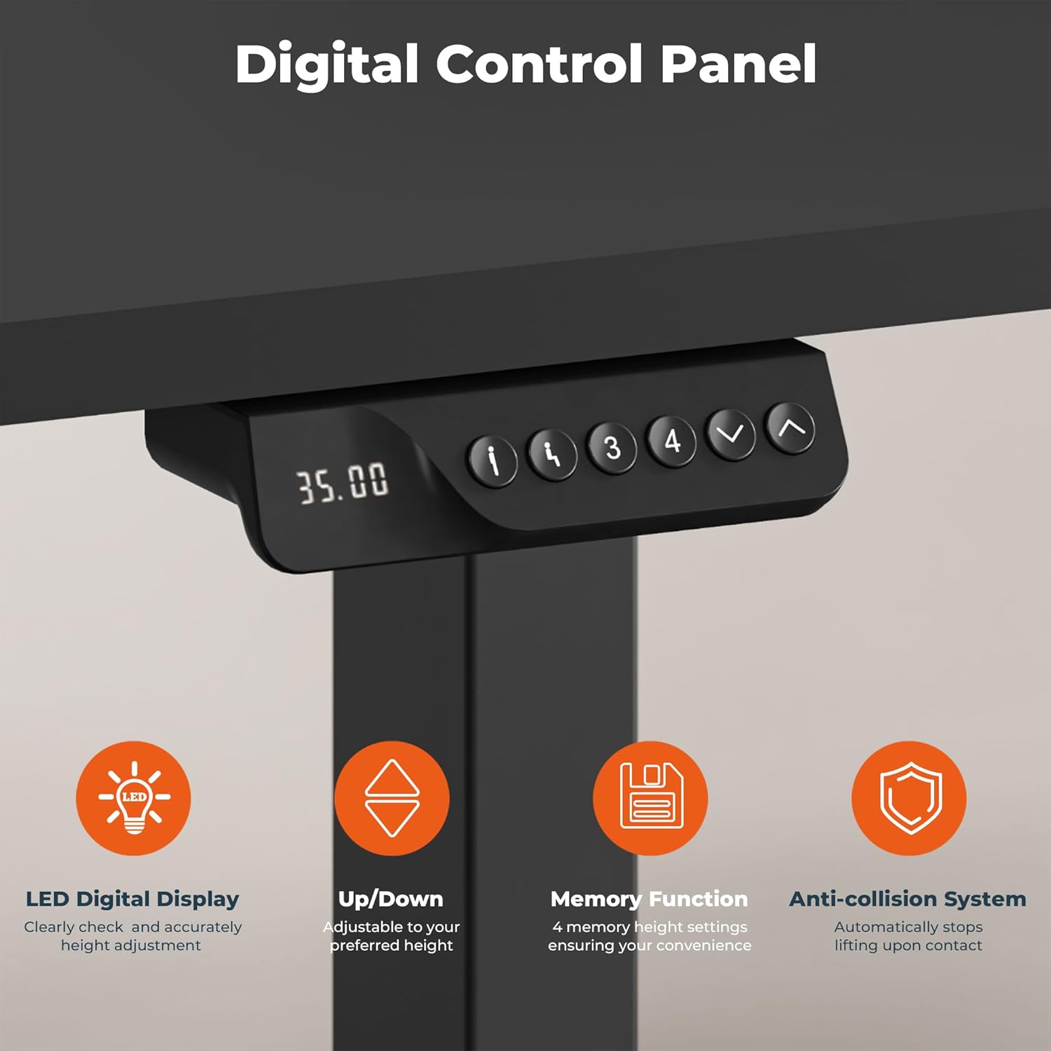 Dual Motor Standing Desk, Large Stand Up Desk, 71x31 Inches Electric Sit Stand Desk, 4 Memory Preset Adjustable Height Desk Home Office Desks(Black)