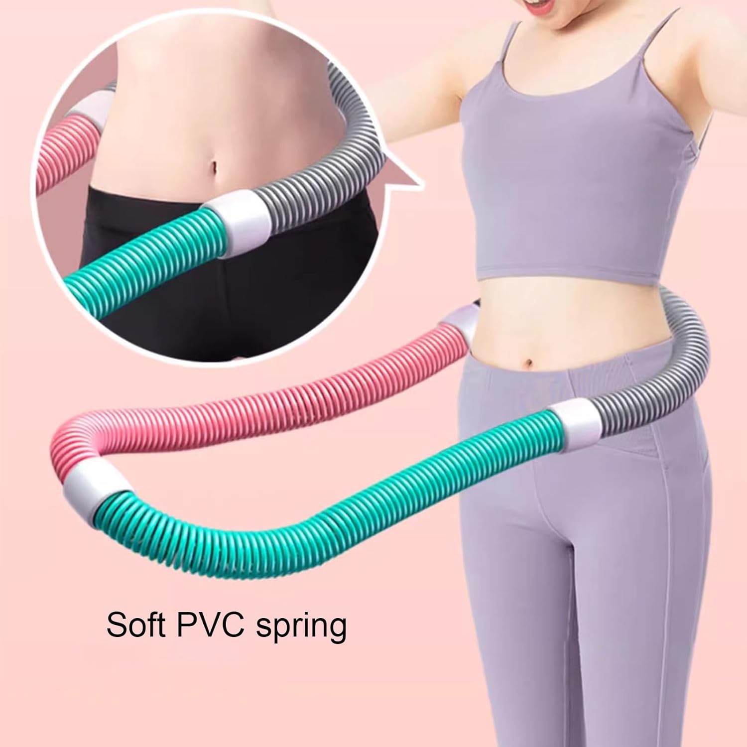 Weighted Soft Hula Circle for Adults - 3.3lb Foldable Fitness Hoop, Portable Home Gym Adults Body Waist Slimming Exercise Equipment