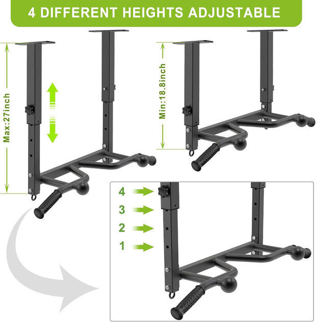 SELEWARE Heavy Duty Welded Pull Up Bar, Versatile Doorway Wall Mount, Joist Mounted, and Ceiling Mounted Chin Up Bars, Thick Metal Sturdy Construction for Full Body Workouts Support 500 lbs