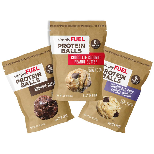 simplyFUEL Whole Food Protein Balls with Probiotics - Chocolate Coconut Peanut Butter Snacks - 8g Protein Snack - Gluten Free Energy Balls