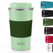 KETIEE Travel Coffee Mug Spill Proof 12oz, Insulated Reusable Coffee Cups with Seal Lid, Vacuum Stainless Steel Travel Mug to Go Car Tumbler for Hot/Ice Drinks (Grey)