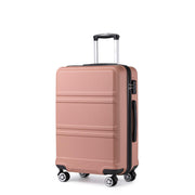 Kono 3 Piece Luggage Sets Expandable(only 28") Lightweight with Spinner Wheels TSA Lock Hardside Travel Rolling Suitcases 20in 24in 28in Carry on Pink