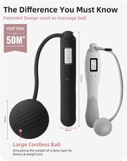 YOTTOY Skipping Ropes for Adults -Cordless Counter Jump Rope with Large Cordless Ball-Weighted Jump Rope for Women with LCD Display