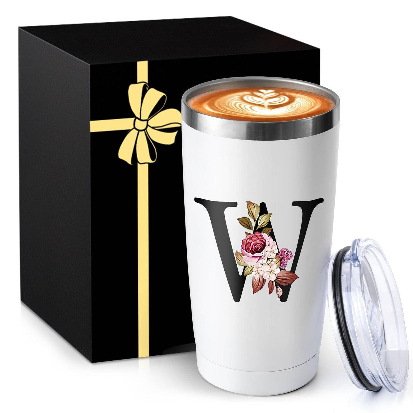 20 Oz Insulated Coffee Cup with Lid Car Tumbler Travel Mug Women Wife Husband Happy Birthday Wedding Romantic Gift Best Cool Day Personalized Unique Special Cute Custom Christmas Xmas Valentines Ideal