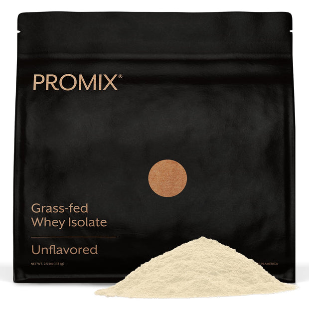 ProMix Nutrition Whey Protein Isolate Powder, Vanilla - Grass-Fed - ­Post Workout Fitness & Nutrition Shakes, Smoothies, Baking & Cooking Recipes - Gluten-Free & Keto-Friendly - 2.5 Pound (Pack of 1)