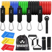 WHATAFIT Resistance Bands, Exercise Bands，Resistance Bands for Working Out, Work Out Bands with Handles for Men and Women Fitness, Strength Training Home Gym Equipment