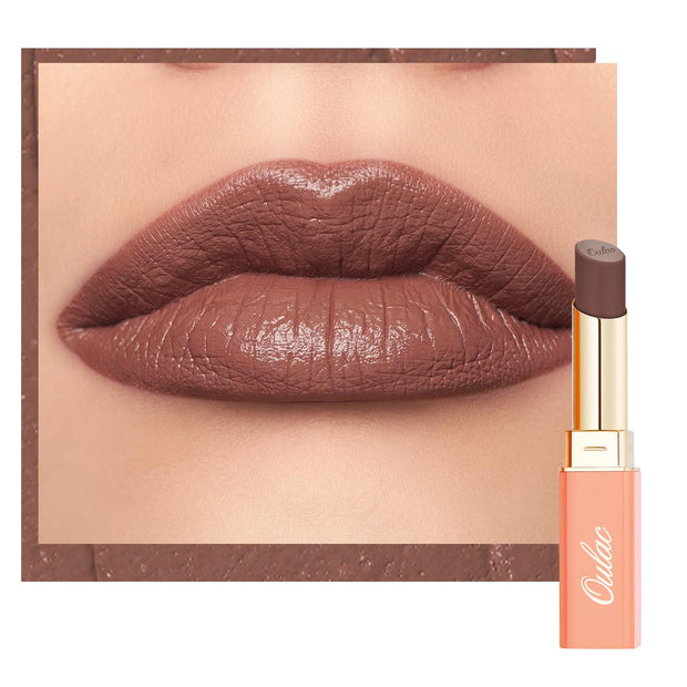 Oulac Beige Lipsticks for Women, Pale Nude Matte Lip Base, Full Coverage Lip Color, Satin Matte Finish, Cream Texture, Hydrating, Infused with Hyaluronic Acid, Vegan & Clean Beauty 4g SG01 Bare