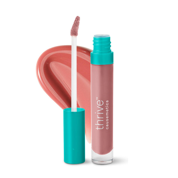 Thrive Causemetics Sheer Strength Lip Plumping Peptide Gloss, Lip Plumper with Vitamin E, Peptides, Plumps, Smooths & Hydrates Lips, High Shine, Vegan & Cruelty Free, Kaisa (Dusty Rose)