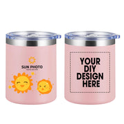 Personalized Custom Tumbler Print in USA 12oz Stainless Steel Travel Coffee Cup with Lid & Straw Double Wall Insulated Mug With Colorful Text Logo Photo