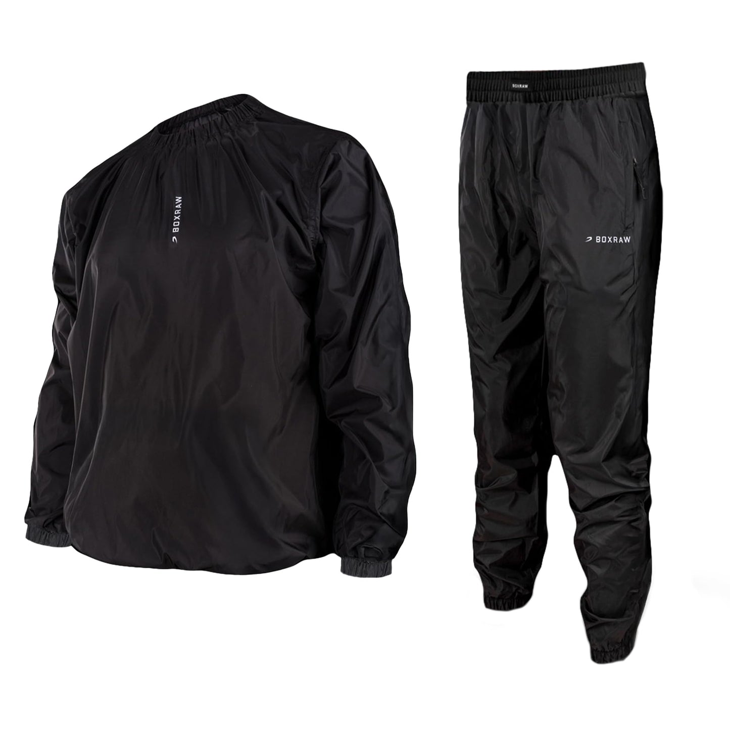 BOXRAW Lineal Professional Sauna Suit for Men Top & Bottoms Non Rip Weight Loss Sweat Suit Boxing MMA Training Gym