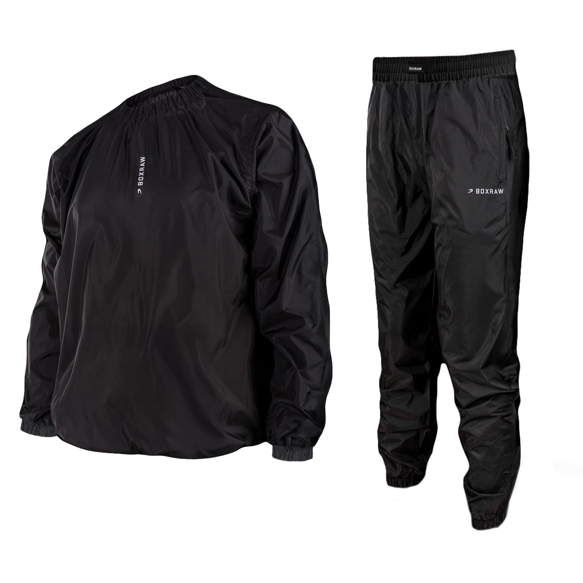BOXRAW Lineal Professional Sauna Suit for Men Top & Bottoms Non Rip Weight Loss Sweat Suit Boxing MMA Training Gym
