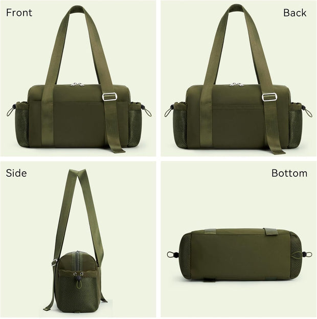 WLLWOO Small Gym Bag for Women with Wet Pocket, Mini Travel Duffle Tote Bag, Lightweight Workout Sports Bag for Dance Yoga Weekends