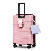 KYME Pink Luggage Sets 3 Piece (22in/26in/30in) Hard Shell Suitcases with Wheels Hardside Suitcase Set with TSA Lock Travel Rolling Luggage Set for Women Men