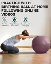 Trideer Yoga Ball – Anti-Burst Exercise Ball for Pregnancy, Office, Birthing, Stretching & Core Workout – Home Gym & Therapy
