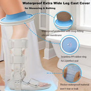 Non-Slip Waterproof Leg Cast Cover for Shower Adult, Cast Protector for Shower Leg Adult, Leg Cast Bag for Shower Foot Cover for Shower After Surgery Reusable(24.8 in. Long)