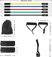 Resistance Bands Workouts Set for Men and Women with Handles - Heavy Duty 150lbs, 11 Piece Elastic Tube Kit for Gym & Home, Strength Training, Yoga, Pilates Therapy for Legs, Chest Power Systems