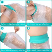 Waterproof Leg Cast Cover for Showering, Reusable Shower Sleeve for Lower Leg After Surgery, Watertight Non-Slip Adult Fracture Protector Bag, Water Proof Medical Covers for Calf/Ankle/Wound/Bandages