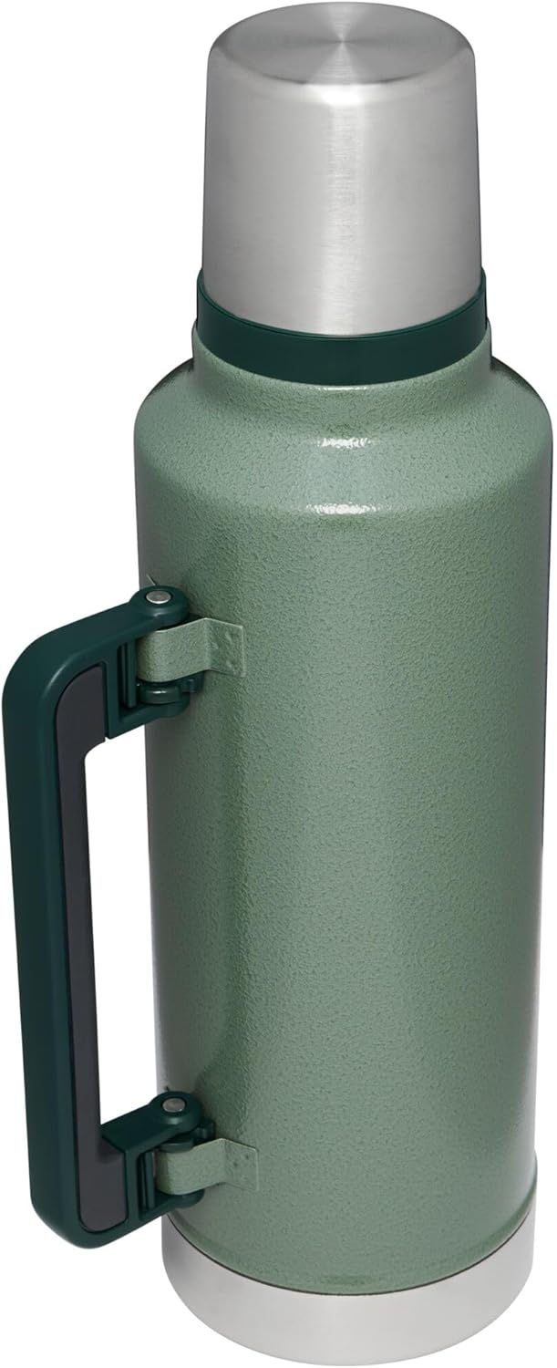 Stanley Classic Legendary Vacuum Bottle 2.0 qt | Wide Mouth with Leakproof Cup Lid | Keep Drinks Hot or Cold | Packable for Travel | Insulated Stainless Steel Thermos | BPA-Free | Hammertone Green