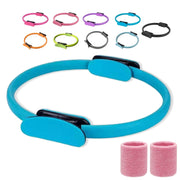 Pilates Ring Fitness Trainer, Pilates Ring Magic with Double Padded Handles, Pilates Ring Fitness Circle 14.96" Yoga Rings Magic Circle for Toning Arms