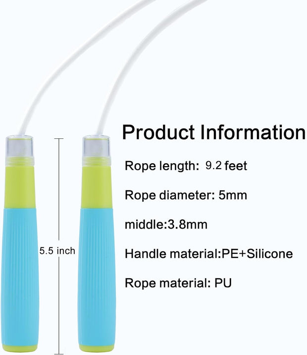 jump rope for kids women and men,Lightweight jump rope with double ball bearing system, Adjustable Tangle-Free Fitness Skipping Ropes with Silicone Comfortable Grips