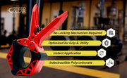 Next Gen Barbell Clips for crossfitters, Max Weight Capacity, Optimized Bar Locks for Olympic & Power Lifting (Red, Set of 2 Clamps)