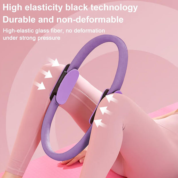 Upgrade Pilates Ring Fitness Circle,Lightweight & Durable Foam Padded Handles, Flexible Resistance Exercise Equipment for Toning Arms, Thighs Legs & Core