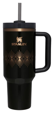 STANLEY Quencher H2.0 Tumbler with Handle and Straw 40 oz | Flowstate 3-Position Lid | Cup Holder Compatible for Travel | Insulated Stainless Steel Cup | BPA-Free | Black Chroma