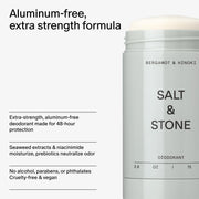 SALT & STONE Aluminum Free Deodorant | Extra Strength 48 Hour Protection for Women & Men | Made with Seaweed Extracts, Shea Butter & Prebiotics (Bergamot & Hinoki)