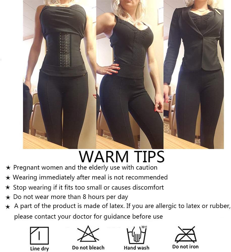 ECOWALSON Waist Trainer for Women Corset Cincher Body Shaper Girdle Trimmer with Steel Bones Extender