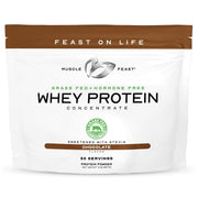 Muscle Feast Grass-Fed Whey Protein Concentrate Powder, All Natural, Hormone Free Pasture Raised Whey Protein Powder for Women & Men, Clean, Non-GMO & Gluten Free Whey Concentrate - Chocolate, 5lb