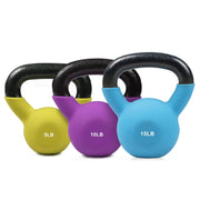 RitFit Neoprene Coated Solid Cast Iron Kettlebell 5 10 15 20 25 30 35 40 45 50 LB, Great for Full Body Workout, Cross-Training, Weight Loss & Strength Training