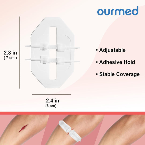 Wound Closure Strips(0.6"x 3.1" - 4 Pcs), Butterfly Bandages for Wound Care, Steri Emergency Laceration Closures Without Stitches for Outdoors Use.