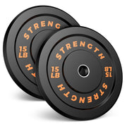 Olympic Rubber Bumper Weight Set - 2 Inch Barbell Plates for Home Gym Strength Training