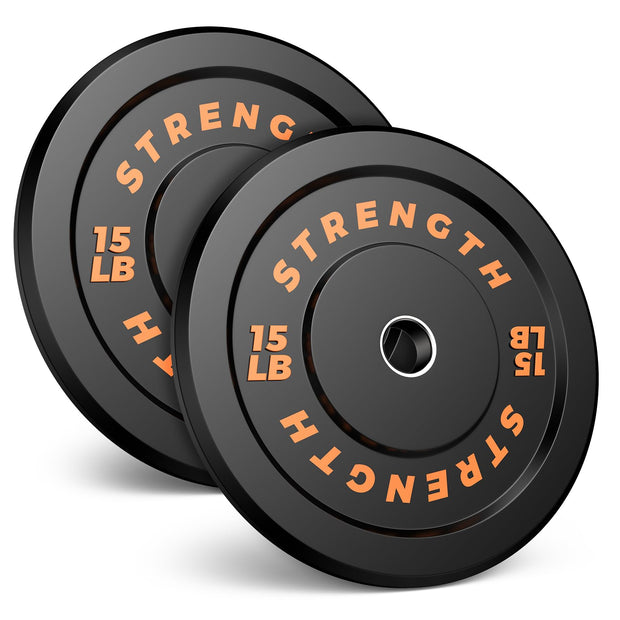 Olympic Rubber Bumper Weight Set - 2 Inch Barbell Plates for Home Gym Strength Training