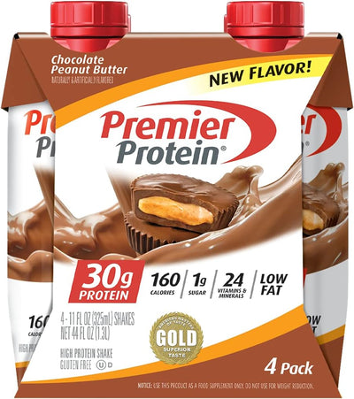 Premier Protein Shake, Chocolate Peanut Butter, 30g Protein, 11 Fl Oz, 4 Ct
