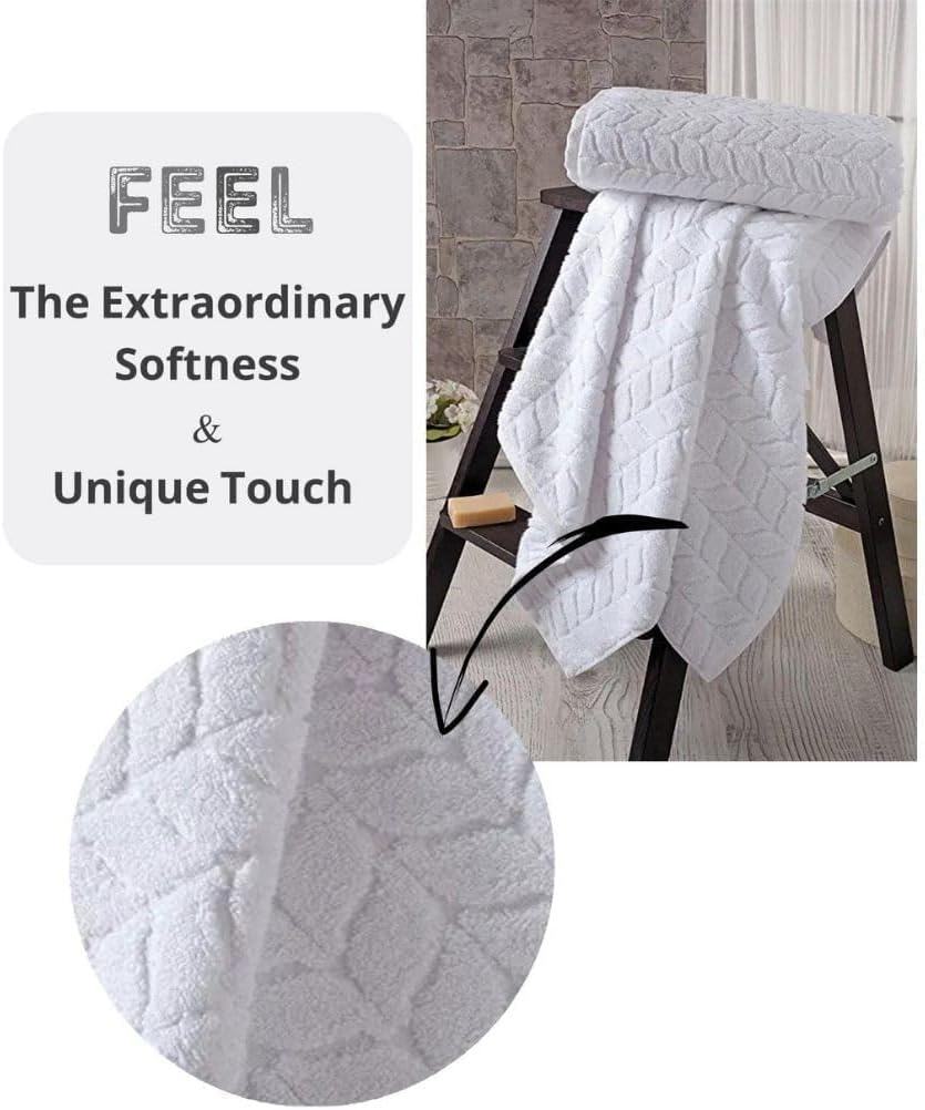 BAGNO MILANO Turkish Cotton Ultra-Soft Plush Absorbent Quick Dry Bathroom Towel Set, Made in Turkey (Petrol Blue, 6 pcs Towel Set)