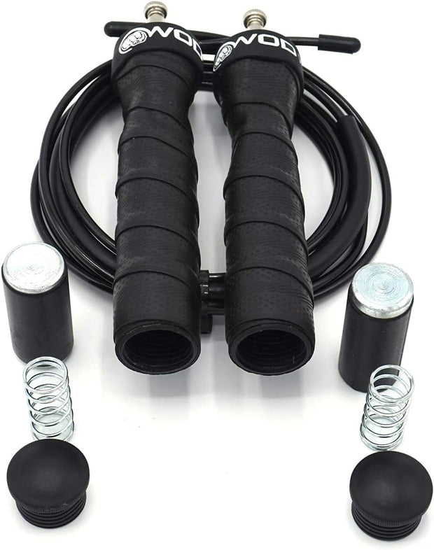 WOD Nation Weighted Jump Rope for Women & Men - 1 Pound (1LB) Adjustable Heavy Speed Jump Rope Handles with Removable Weights 4Crossfit, Cross Training, Boxing.