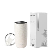 Simple Modern Travel Coffee Mug Tumbler with Flip Lid | Reusable Insulated Stainless Steel Cold Brew Iced Coffee Cup Thermos | Gifts for Women Men Him Her | Voyager Collection | 12oz | Almond Birch