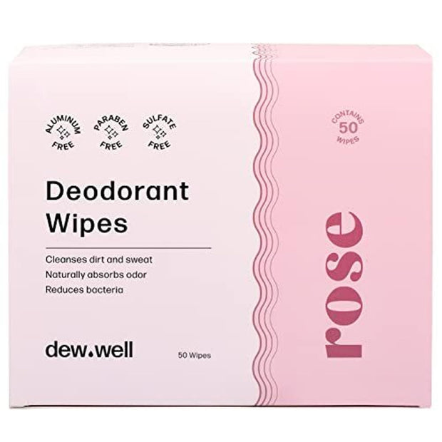 Refresh Deodorant Wipes - A Fresh Start When You’re On the Go - Aluminum, Paraben, and Sulfate Free - Variety Pack (Mint, Rose, and Cucumber) - 50 Individually Wrapped Wipes