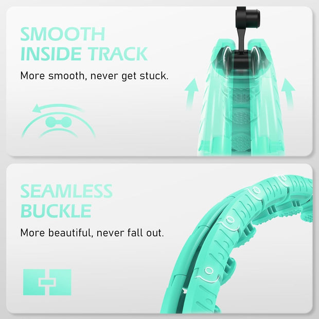 Weighted Hula Circle with 32 Links(66 Inch), Sweet Weight Ball, for Adults Weight Loss, Infinity Fitness Hoop Plus Size, for Women Smart Exercise Equipment